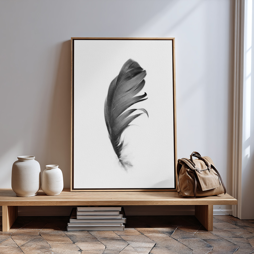 Canvas print - Feather in guest room