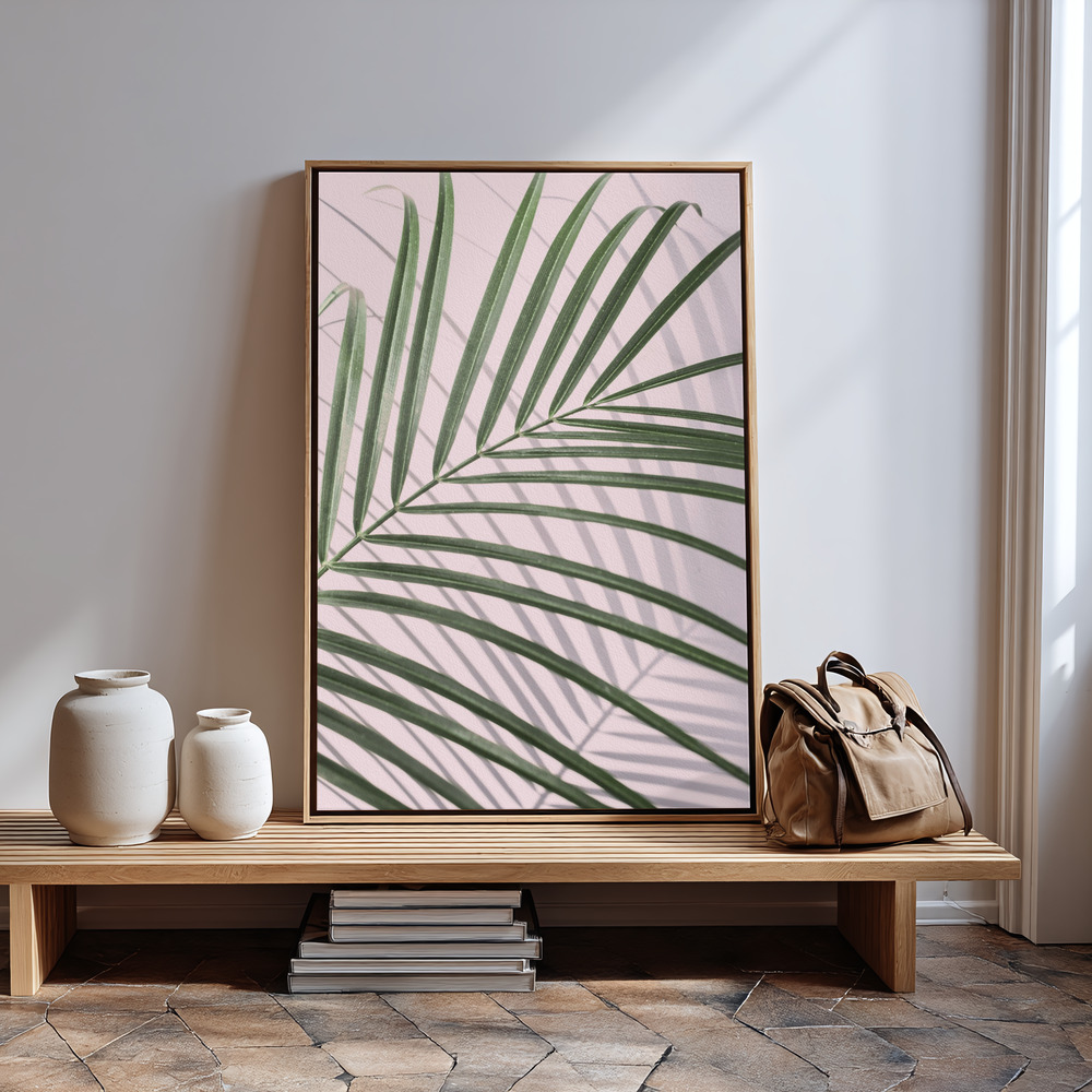 Canvas print - Palm Leaf Shadow in guest room