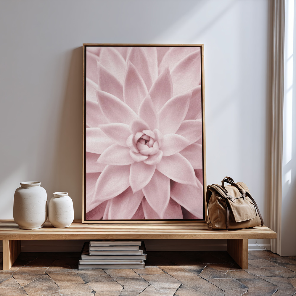 Canvas print - Pink Succulent in guest room