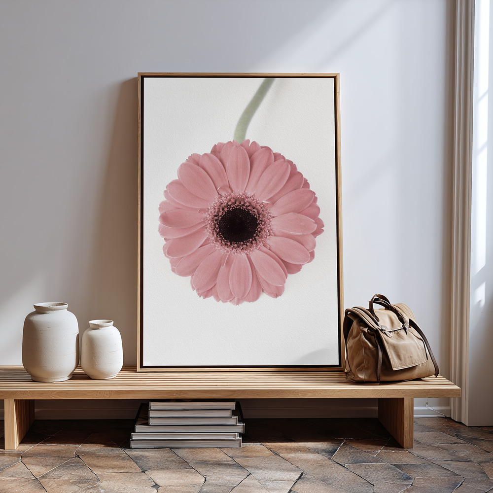 Canvas print - Pink Gerbera II in guest room