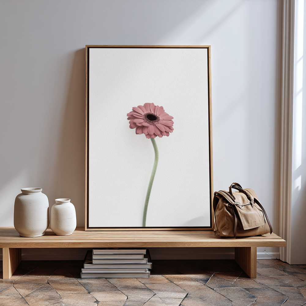 Canvas print - Pink Gerbera in guest room