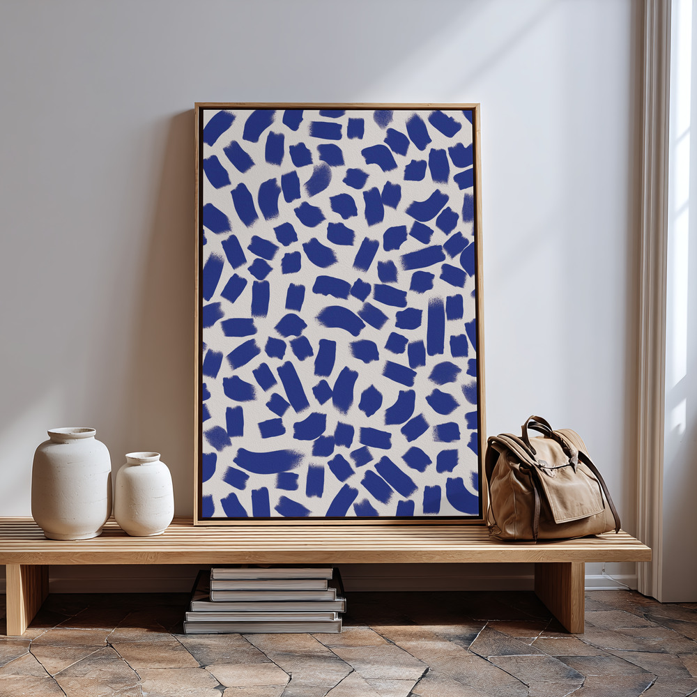 Canvas print - Blue Strokes Pattern in guest room