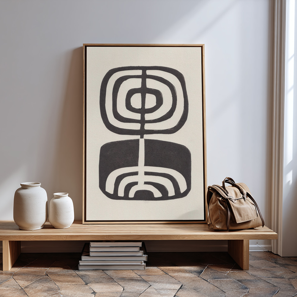 Toile - Modern Plant / Lino Print in guest room