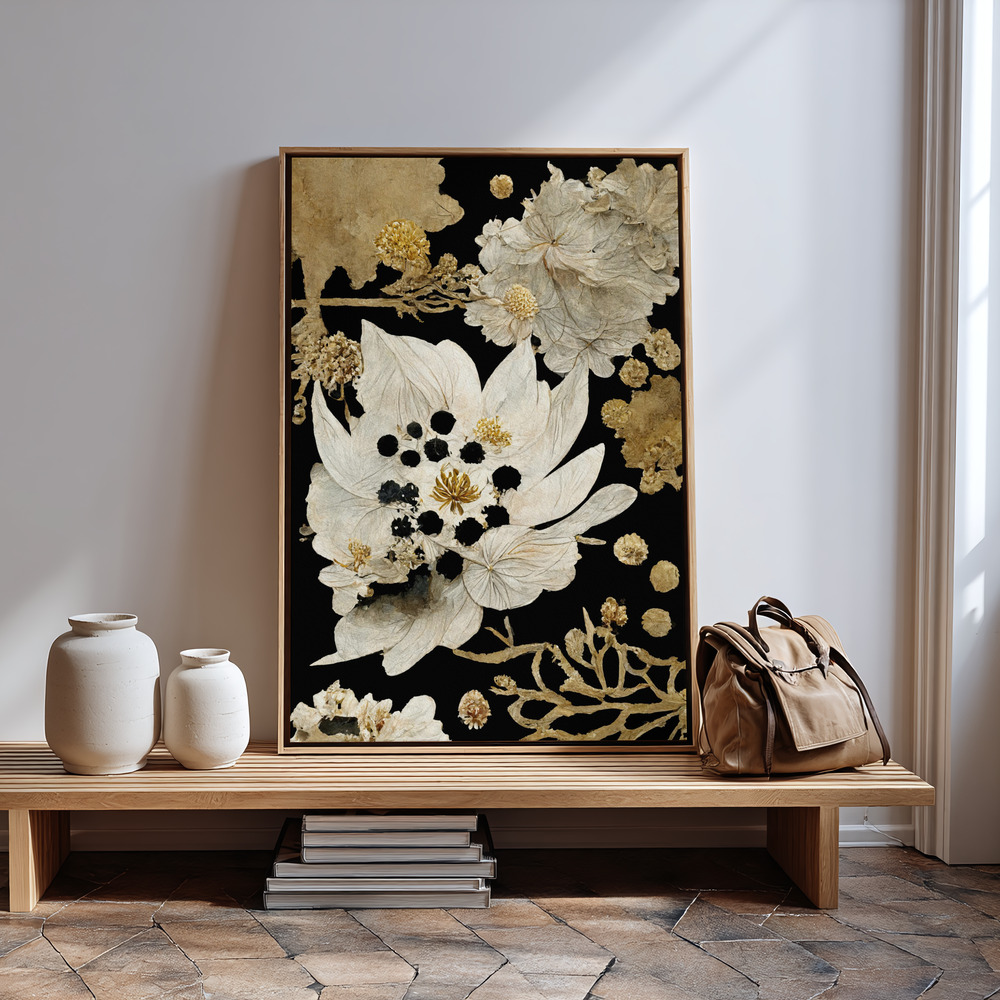 Canvas print - Beige Dry Flowers in guest room