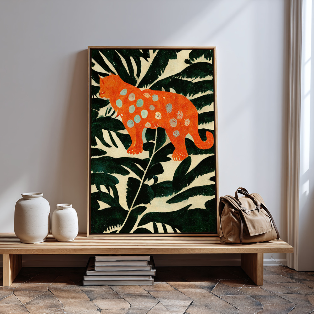 Canvas schilderi - Tiger In The Jungle bij de ingang