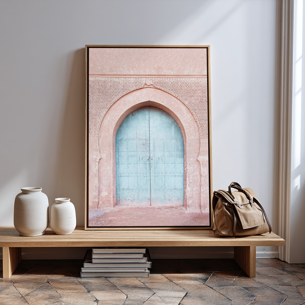 Canvas print - Turquoise Door in guest room