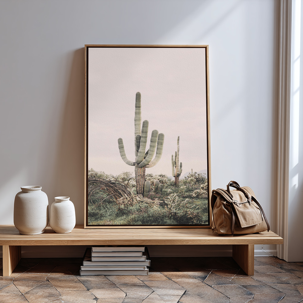 Canvas print - Pink Saguaro in guest room