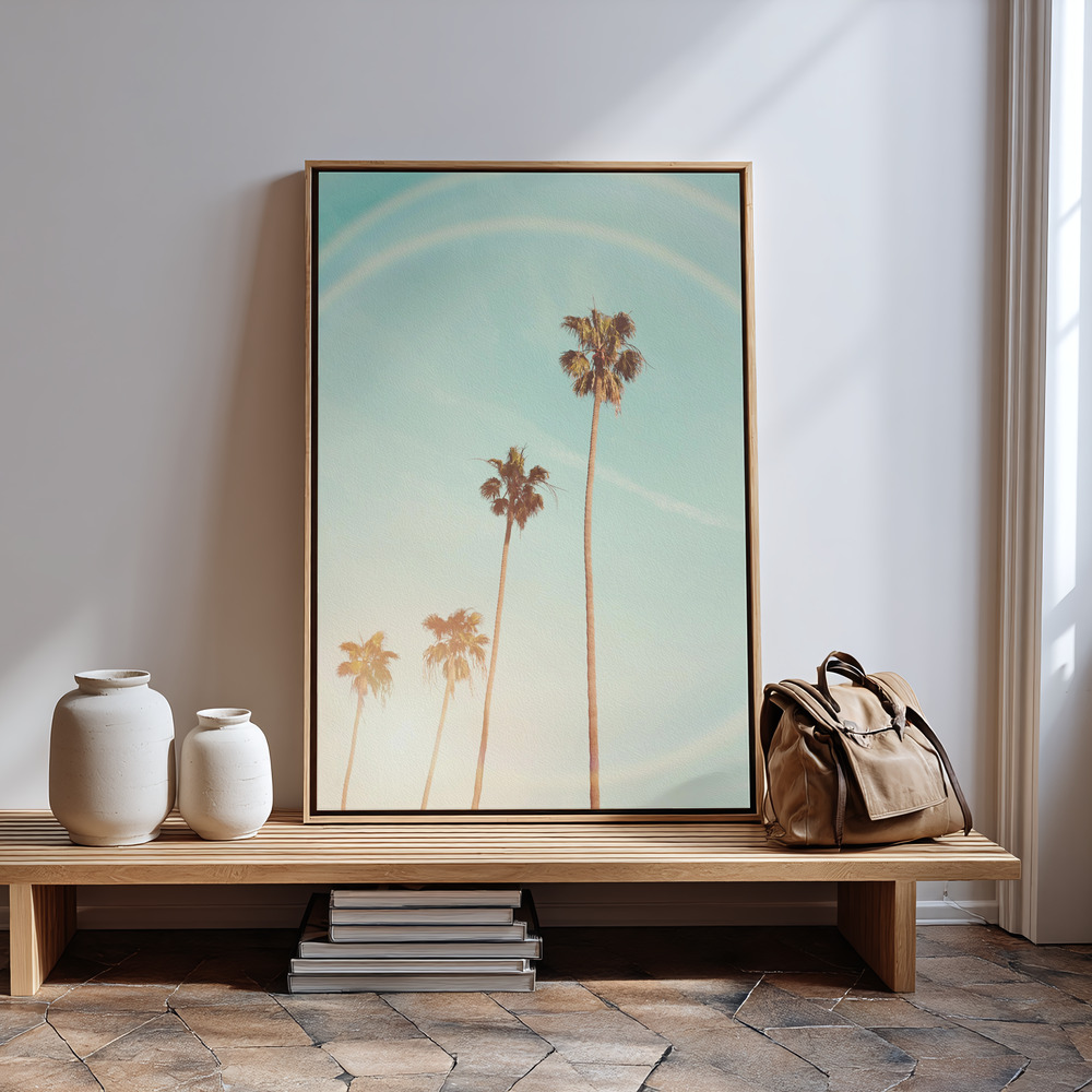 Canvas schilderi - Sunny Cali Palm Tree bij de ingang