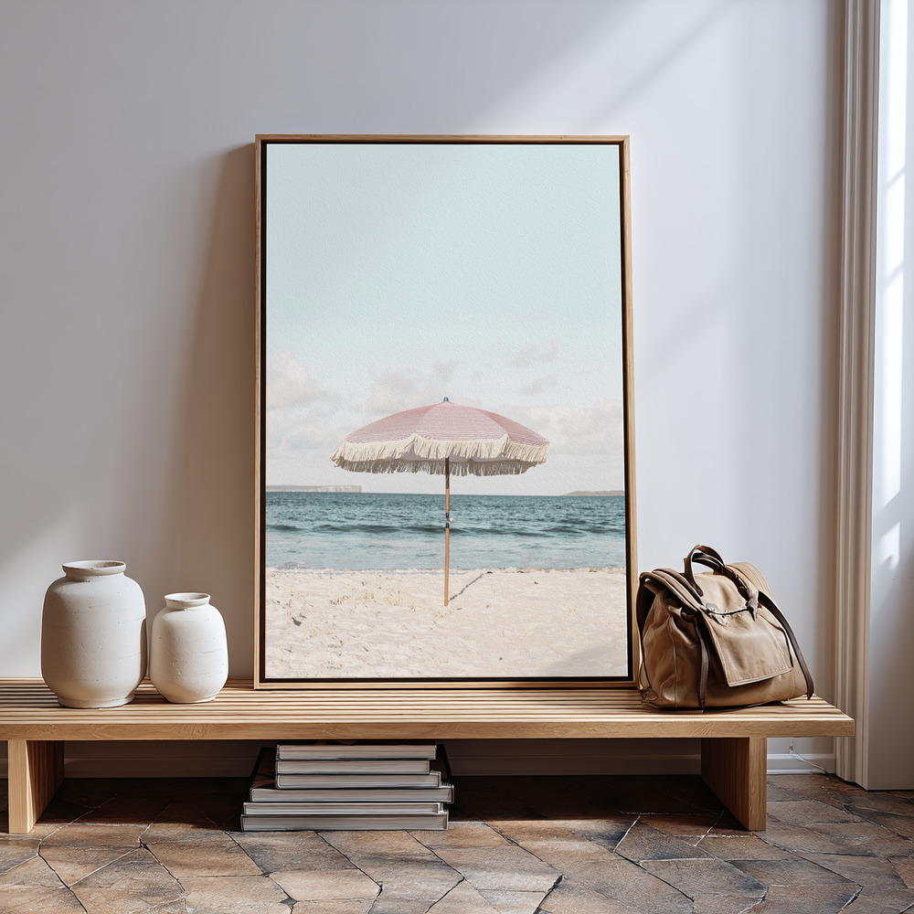 Canvas print - Pink Umbrella in guest room