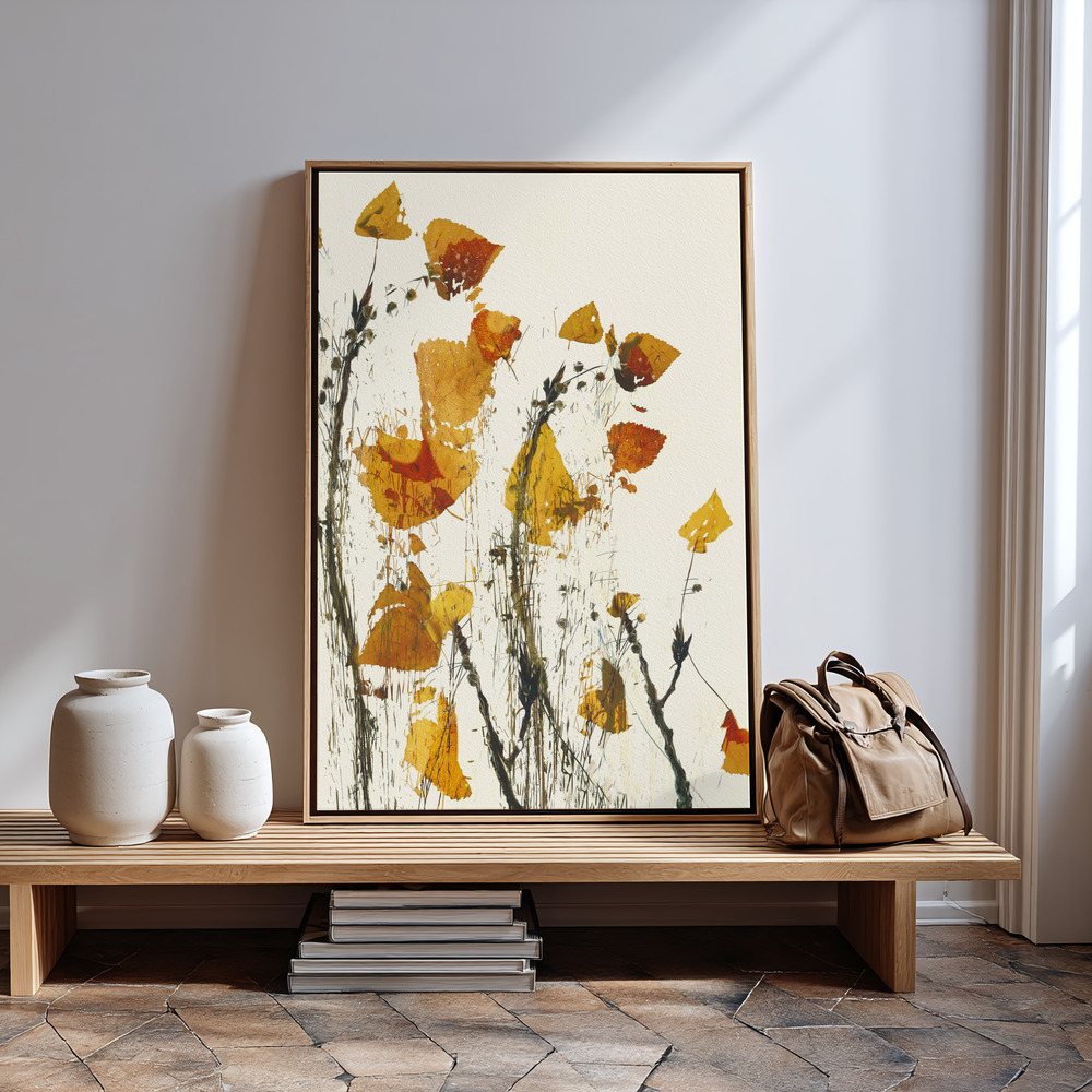 Canvas schilderi - Leaves still life in guest room