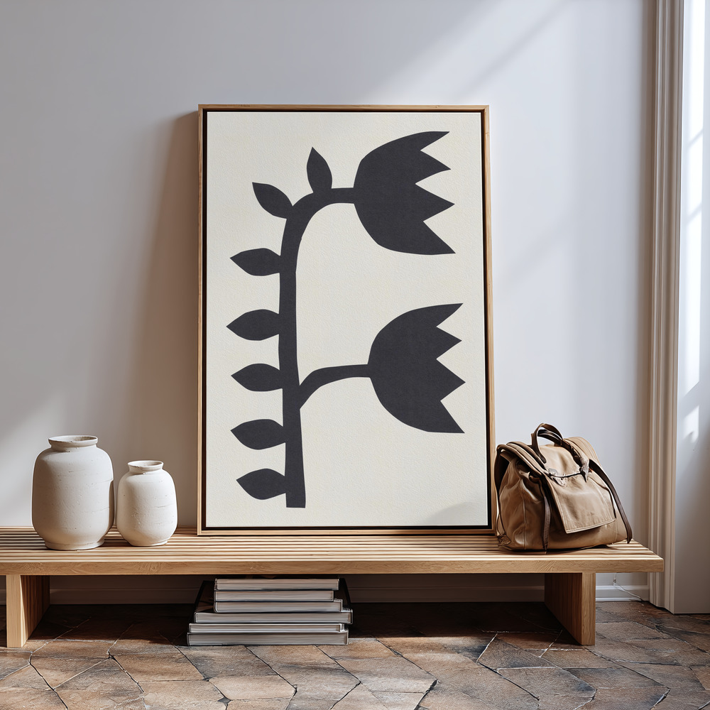 Canvas print - Black Tulips #1 in guest room