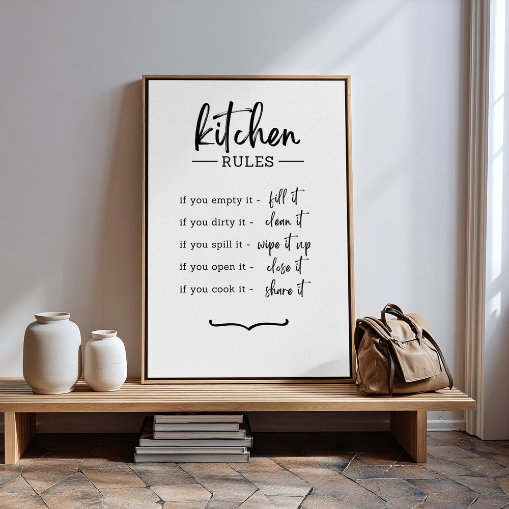 Canvas print - Kitchen Rules in guest room