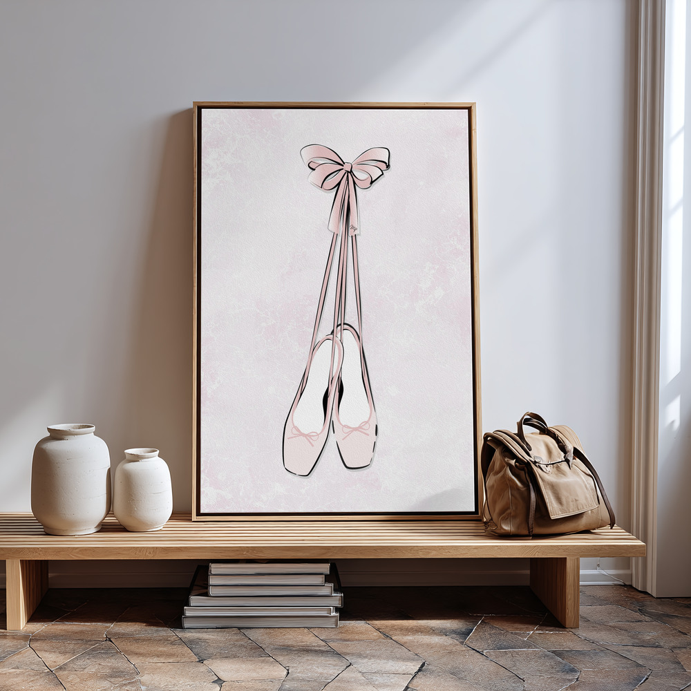 Canvastavla Pink Ballet Shoes - Tavla - 100x150