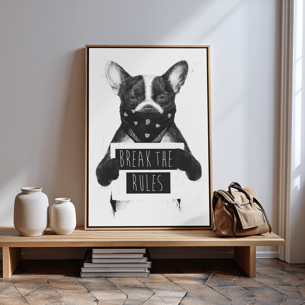 Canvas print - Rebel dog in guest room