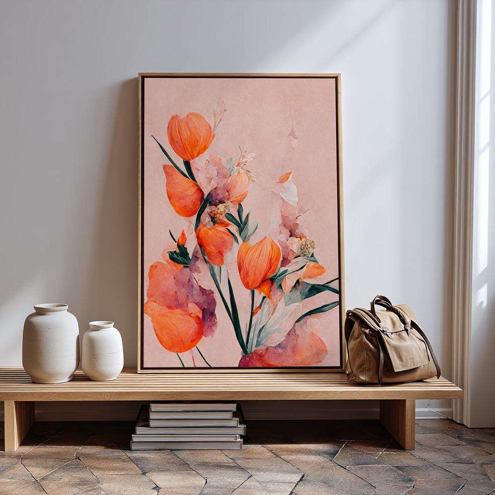 Canvas print - Orange Tulips in guest room