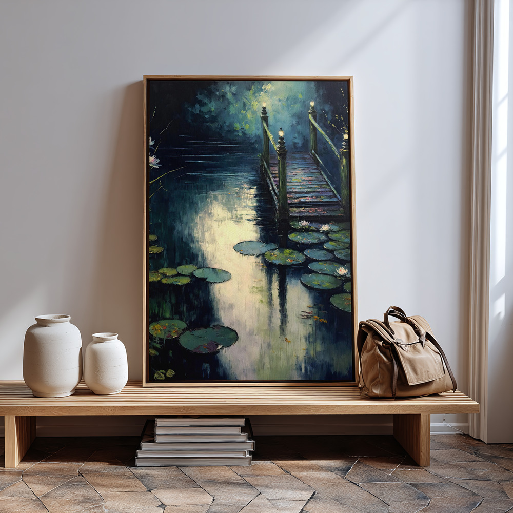 Canvas schilderi - Footbridge By The Water in guest room