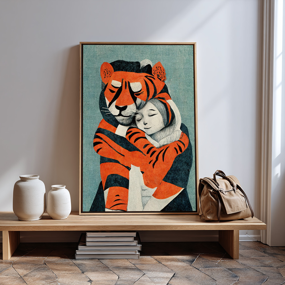 Canvas print - My Tiger And Me in guest room