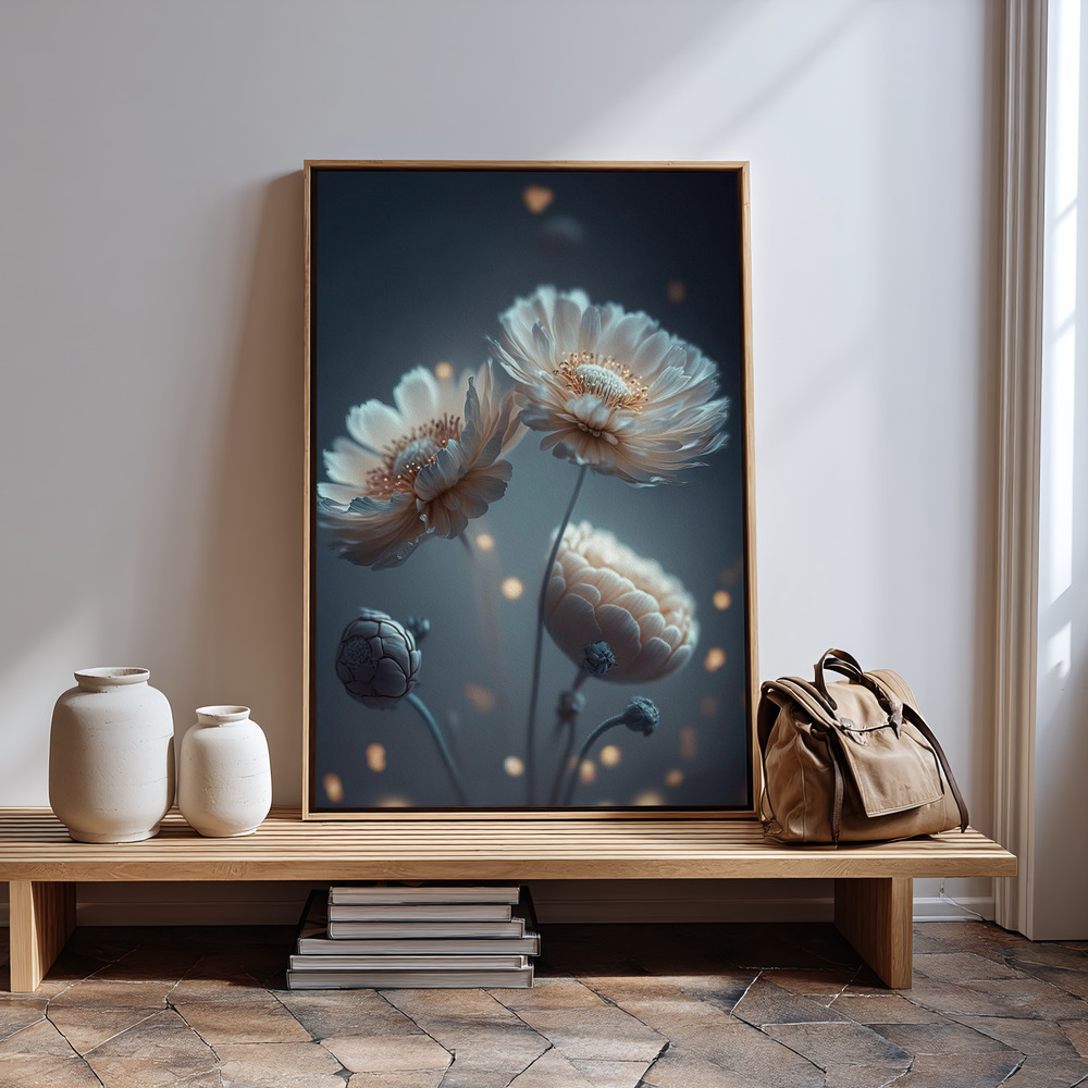 Canvas print - Flowers At Night by the entrance