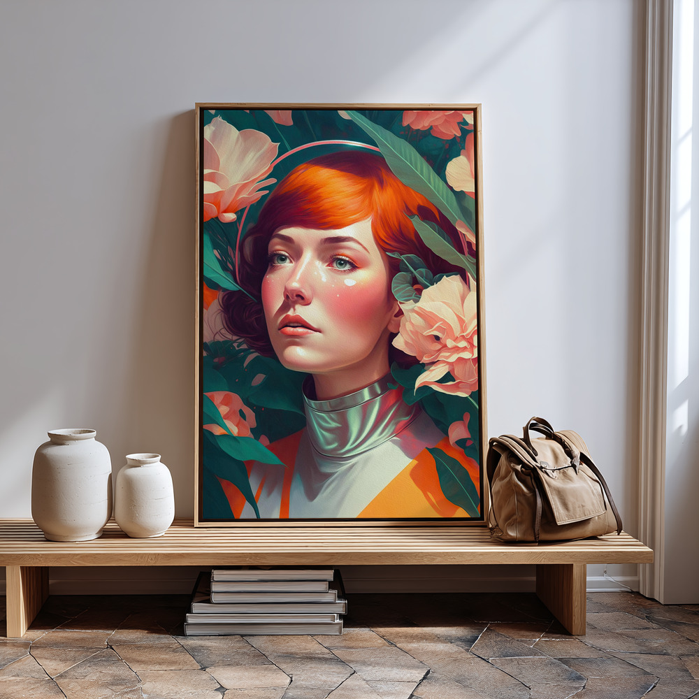 Canvas print - Retro Future Portrait in guest room