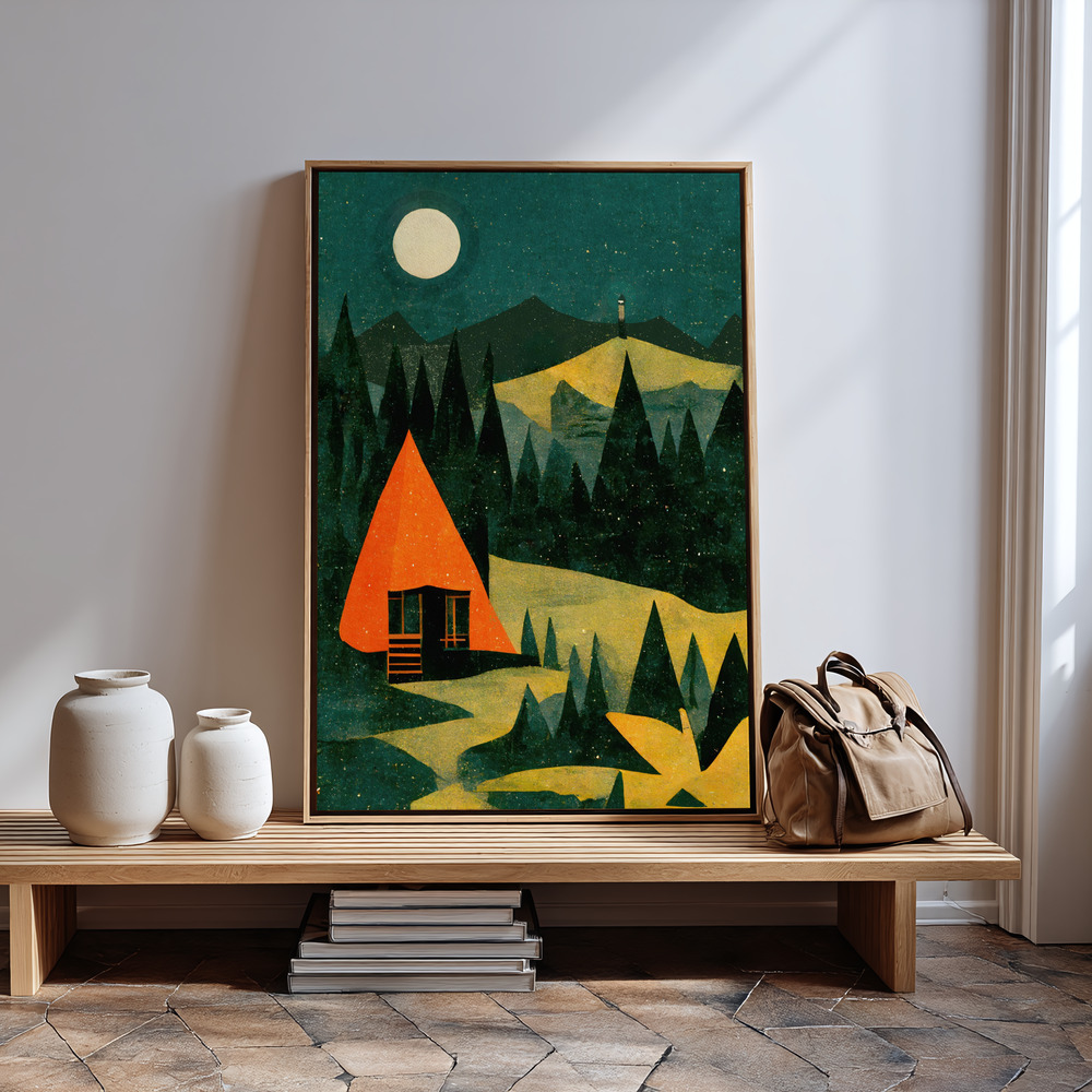 Lærred - Cabin In The Forest in guest room