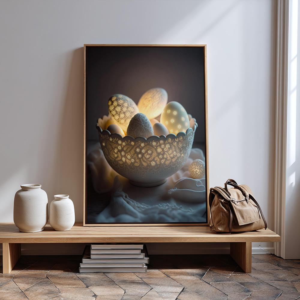 Canvas print - Glowing Eggs by the entrance