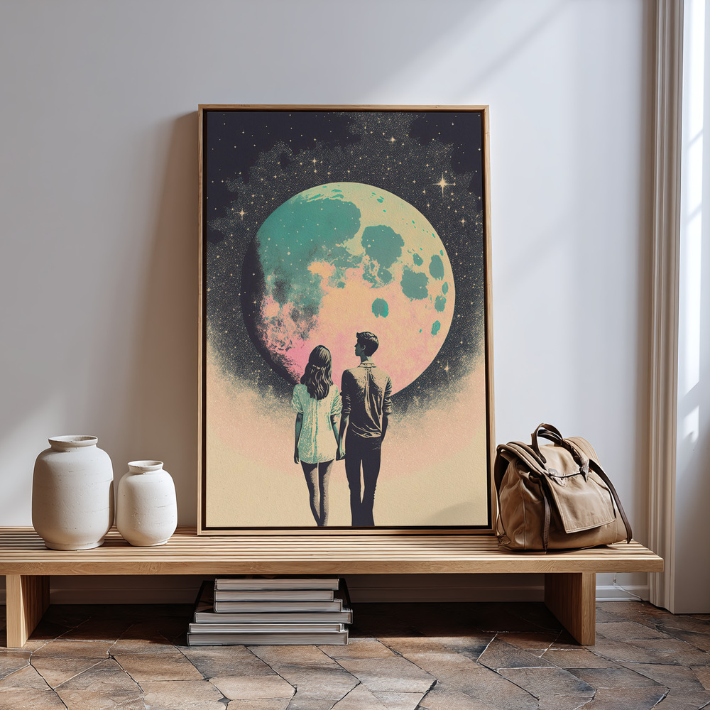 Canvas print - To The Moon And Back in guest room