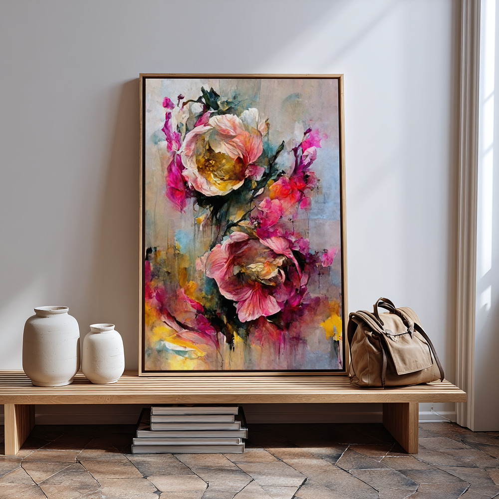 Canvas print - Wild Roses in guest room