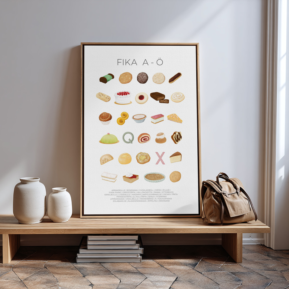Canvas print - FIKA A-Ö in guest room