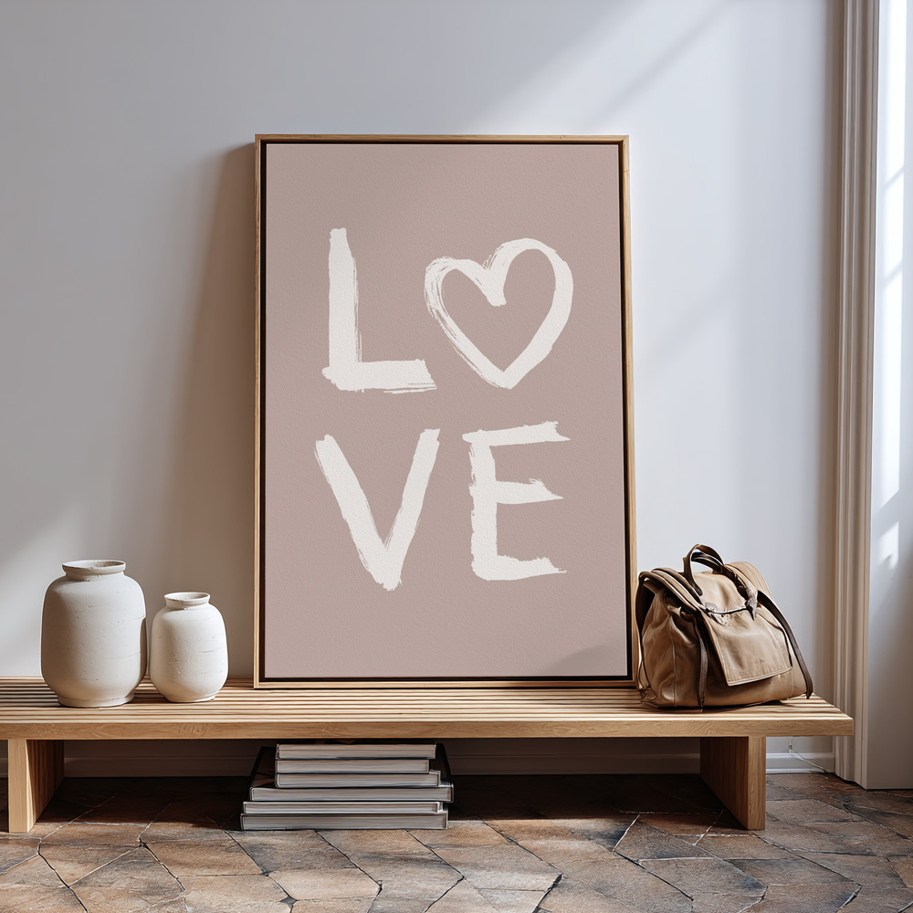 Canvas print - LOVE Toothy Pink in guest room