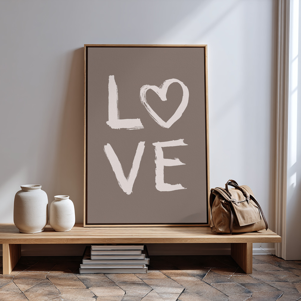 Canvas print - LOVE Toothy Brown in guest room