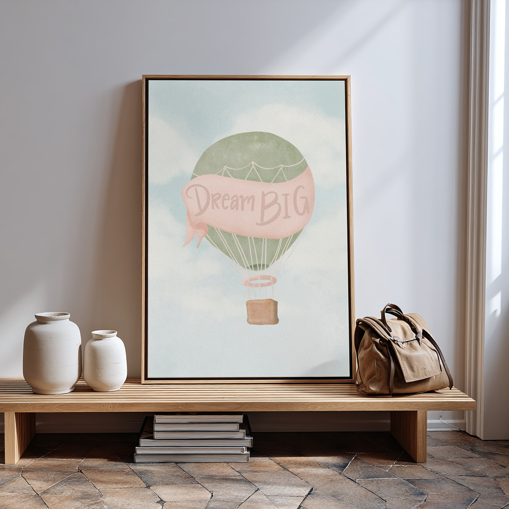 Canvas print - Dream Big Pink in guest room