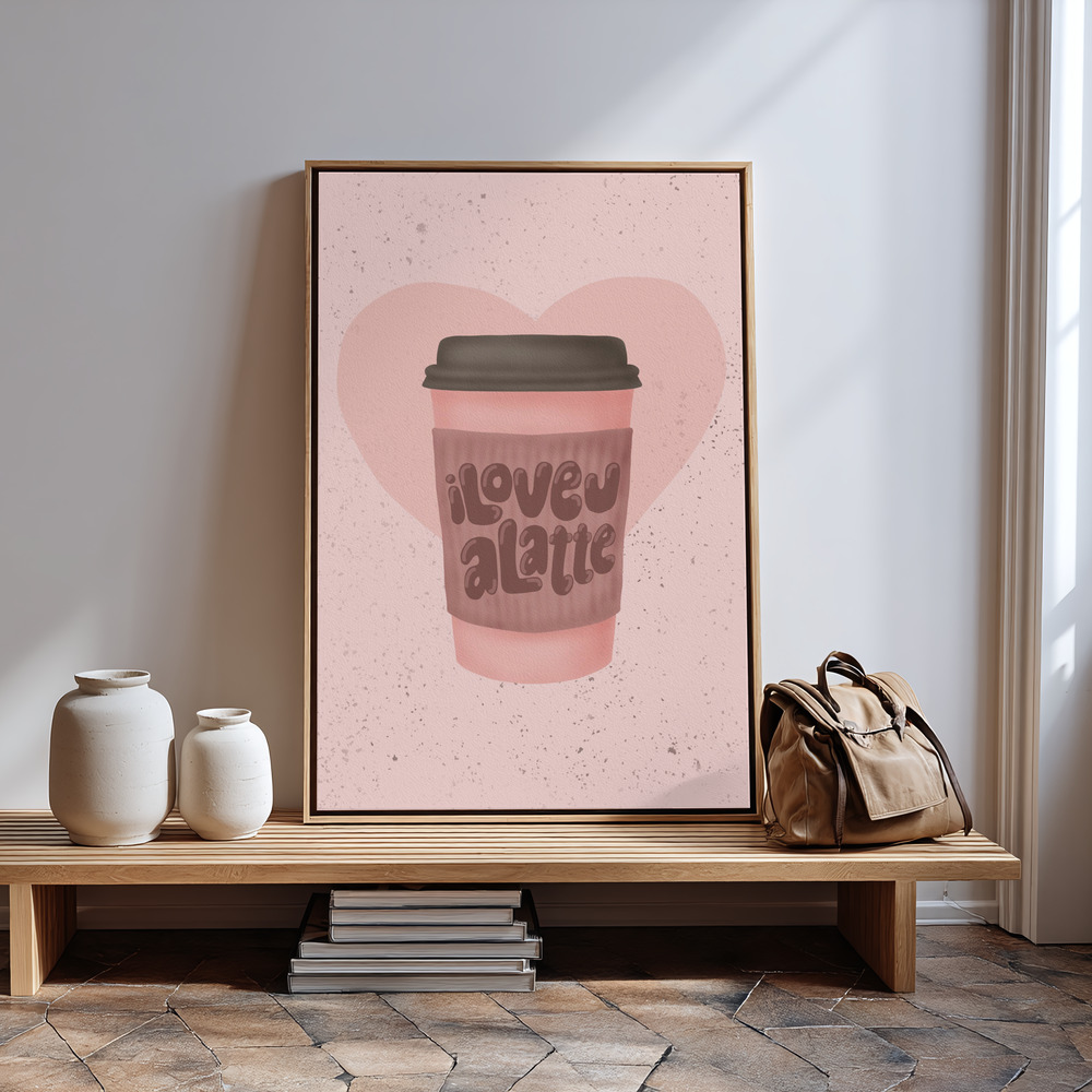 Lærred - Love you a Latte in guest room