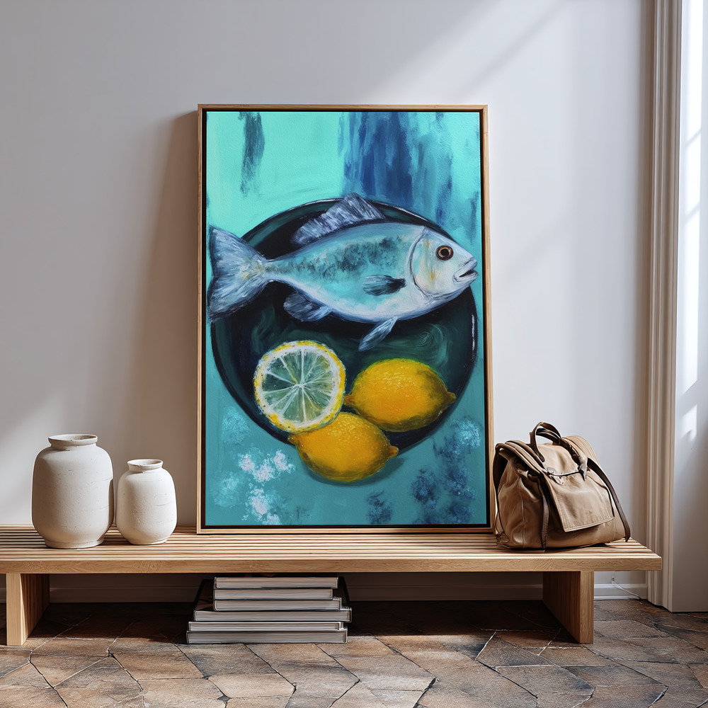 Canvas schilderi - A Fishplate bij de ingang