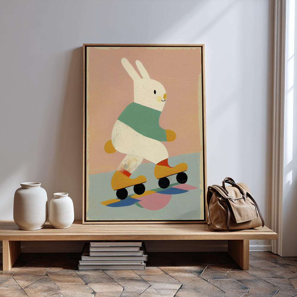 Canvas print - Skating Bunny in guest room