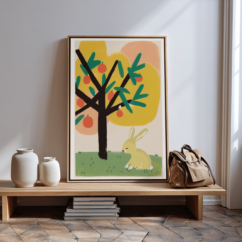 Canvas taulu - Bunny Under Apple Tree sisäänkäynnin luona