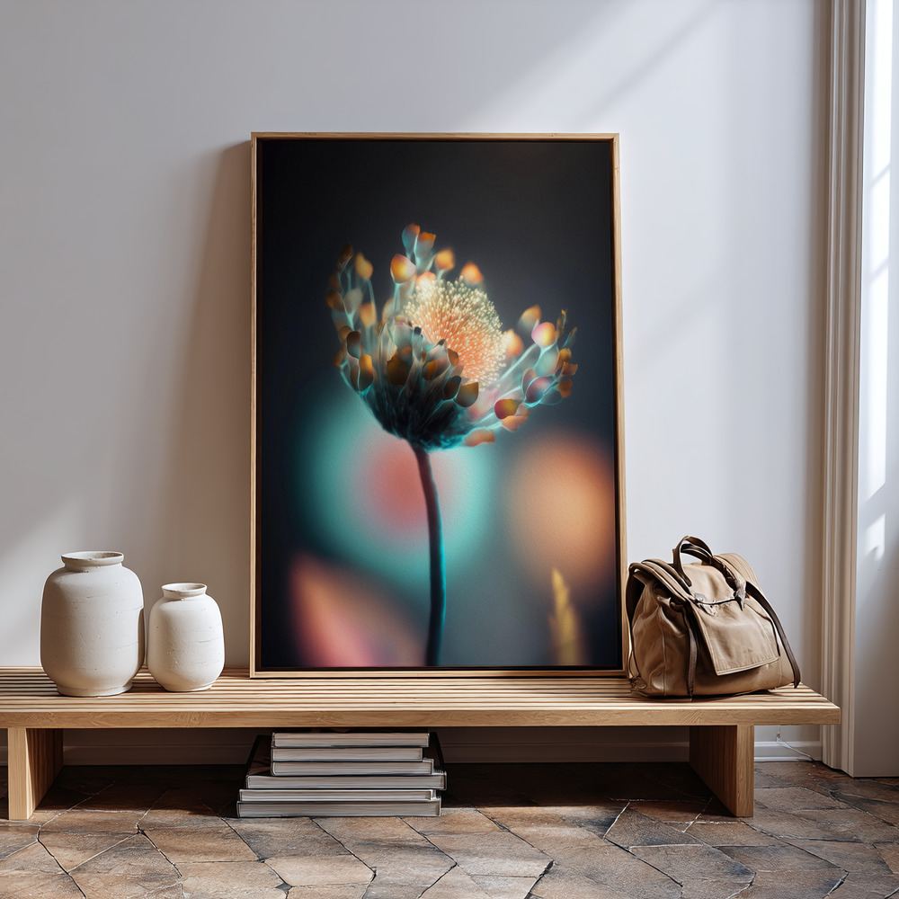 Canvas print - Colorful Glowing Flower in guest room