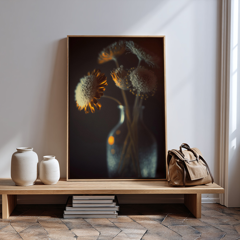 Canvas print - Flowers In Low Light in guest room
