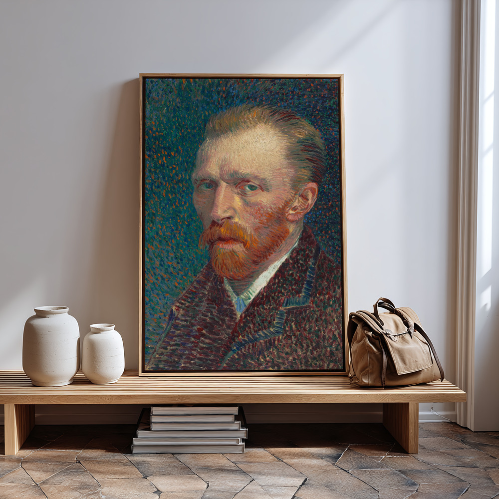 Canvas print - Self-Portrait in guest room