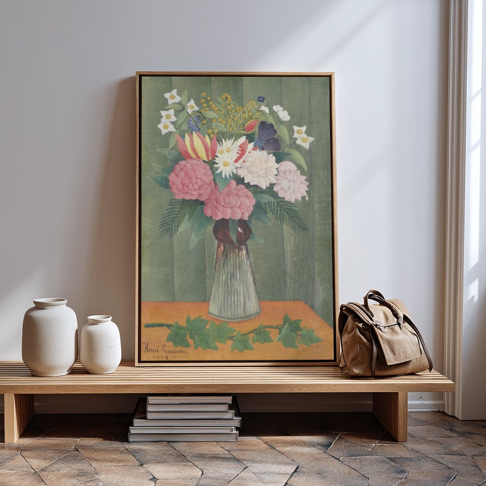 Leinwandbild - Flowers In a Vase in guest room