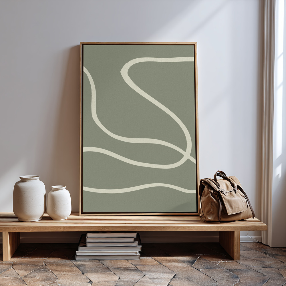 Canvas print - Green Lines 02 in guest room