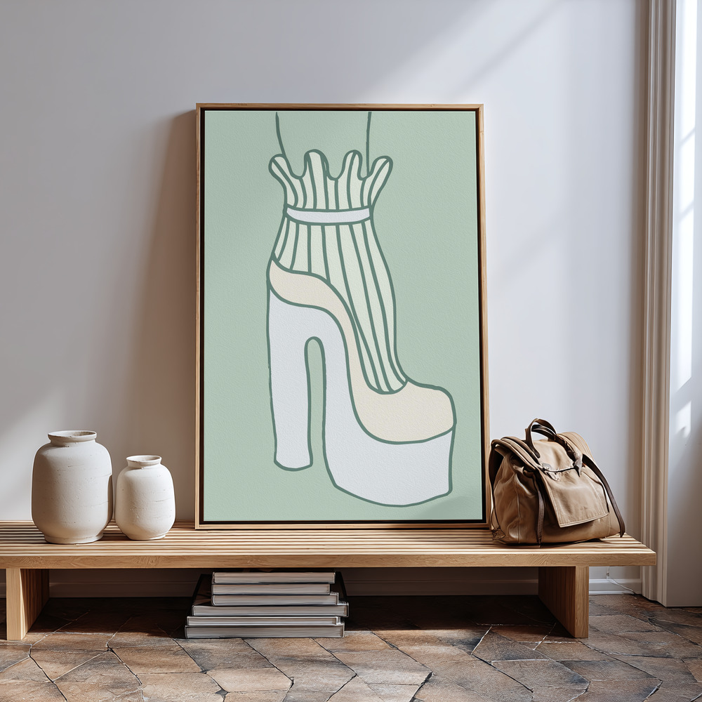 Canvas print - Shoe Green in guest room