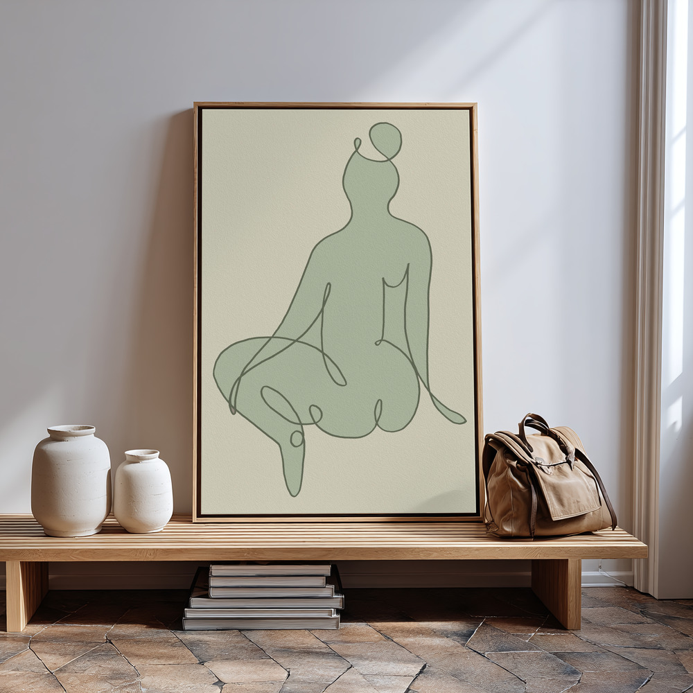 Canvas print - Sitting Down Green in guest room