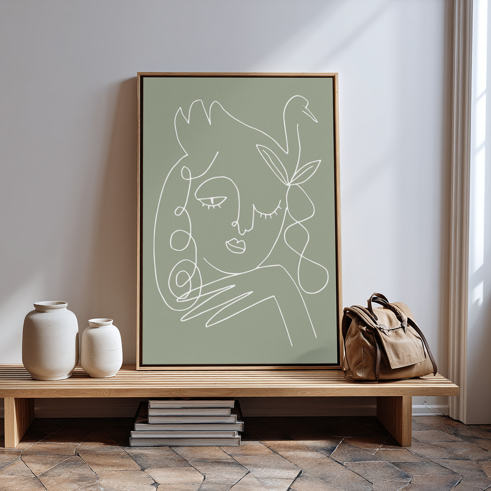Leinwandbild - Woman Green in guest room