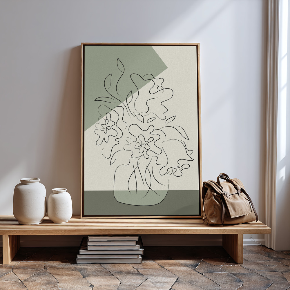 Canvas schilderi - Flower Green bij de ingang
