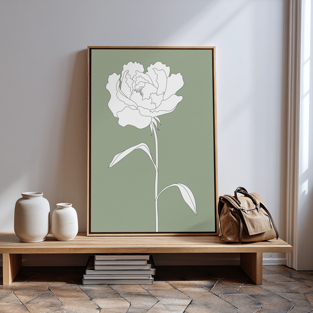 Canvas schilderi - Rose in Green bij de ingang