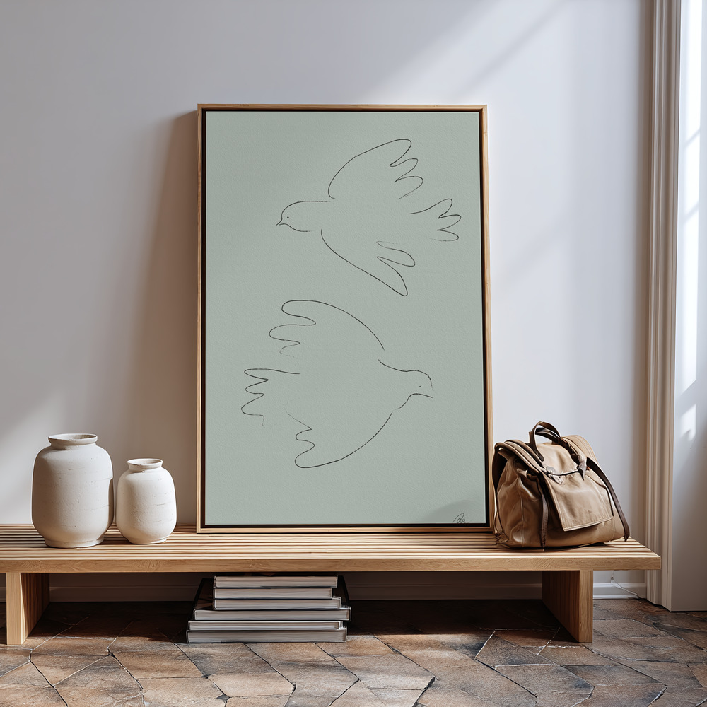 Canvas schilderi - DOVES Green bij de ingang