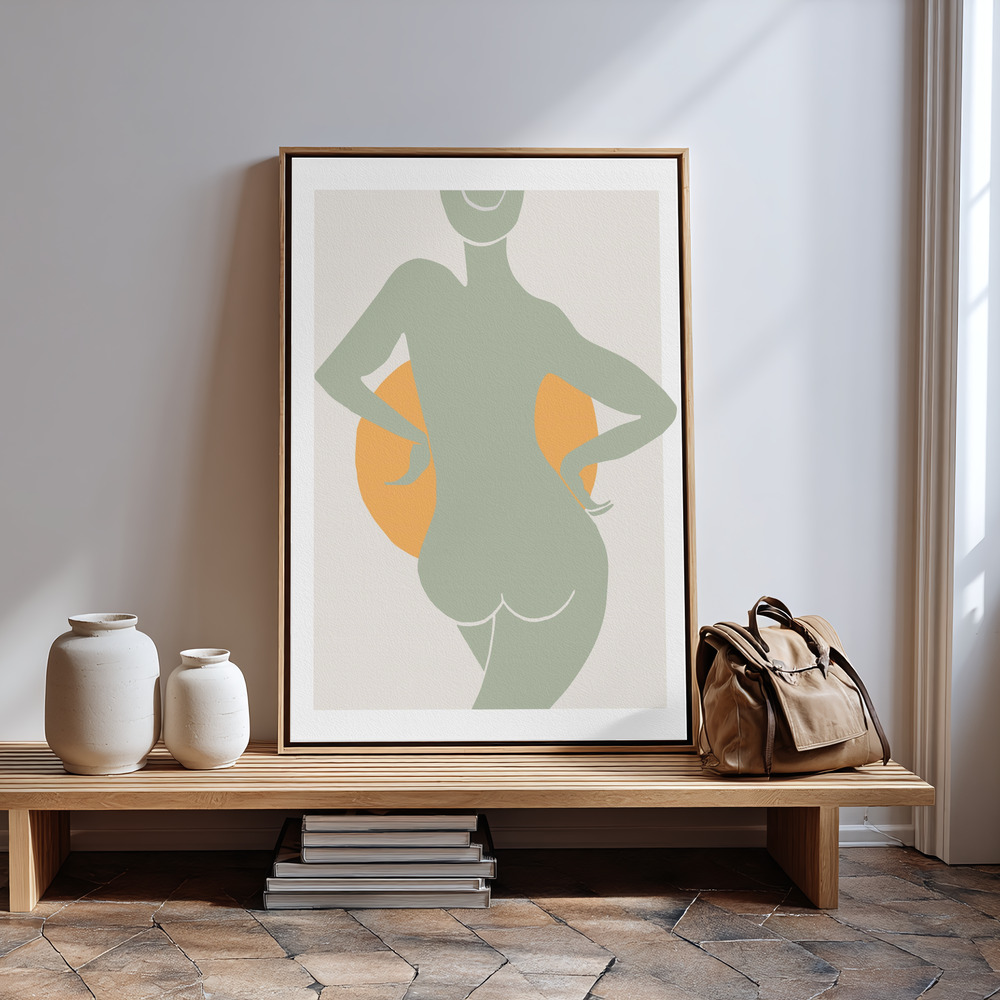 Canvas schilderi - Green Woman bij de ingang