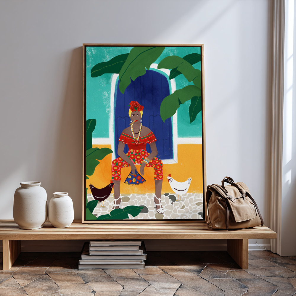 Canvas print - Femm au cigare in guest room