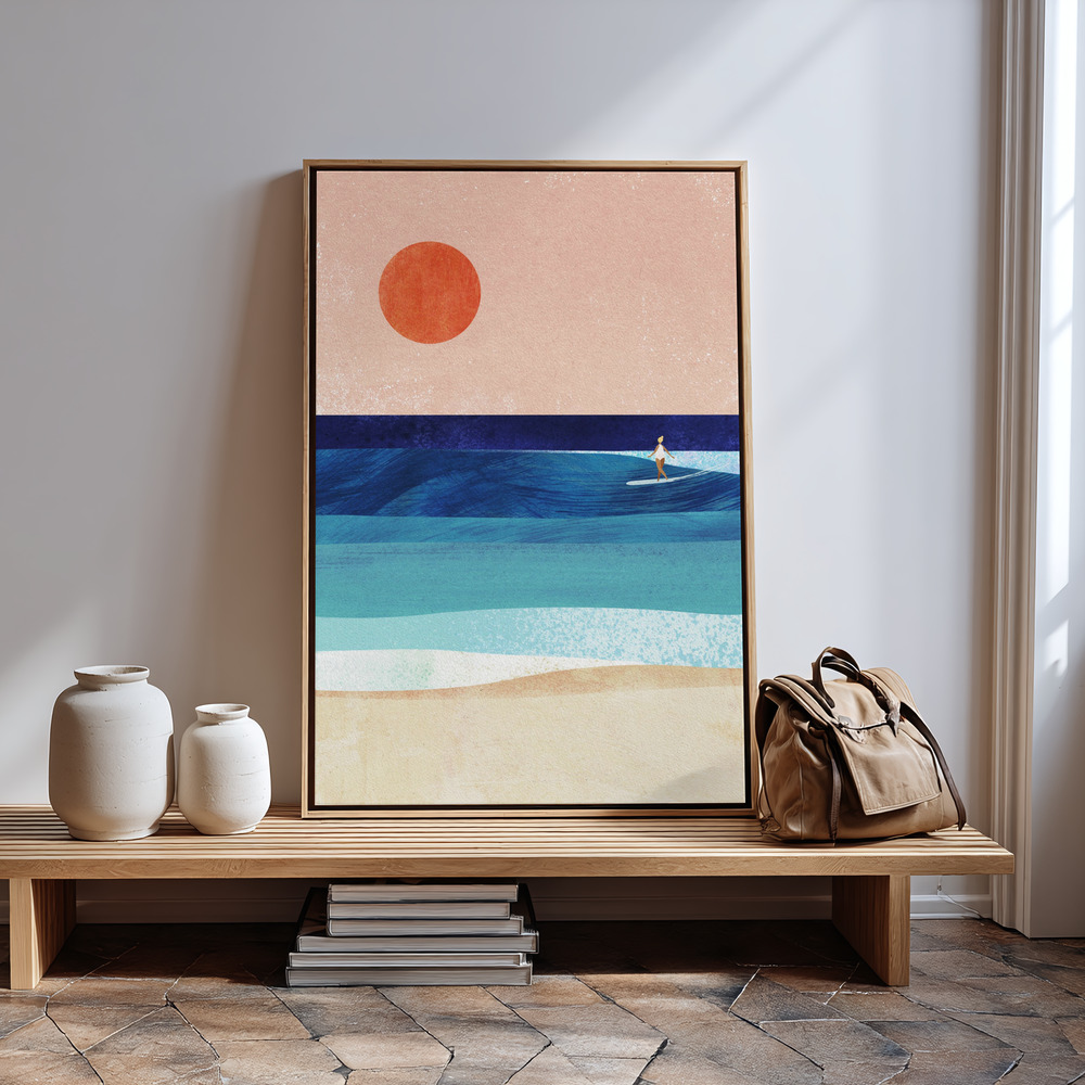 Leinwandbild - Surf Girl in guest room
