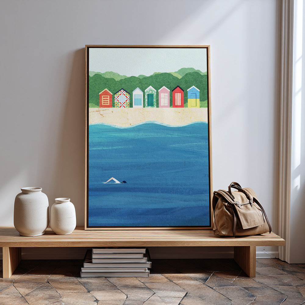 Leinwandbild - Beach Huts in guest room